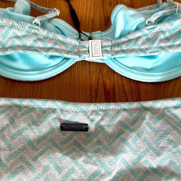 TRIANGL RHIAN TORQUOISE SAXE SPARKLE NO BAG NEW WITH TAGS - Picture 3 of 5